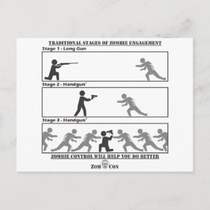 Traditional Stages of Zombie Engagement Postcard