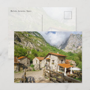 Traditional Stone Houses in Bulnes, Asturias Postcard