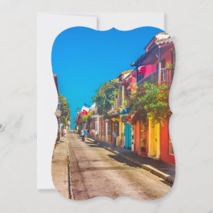 Traditional Street in Cartagena Colombia Card