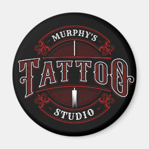 Traditional Style ADD NAME Tattoo Studio Shop Magnet
