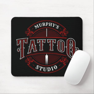 Traditional Style ADD NAME Tattoo Studio Shop Mouse Mat