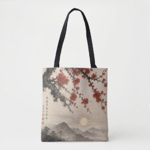 Traditional Sumi-e Ink Wash Art Tote Bag