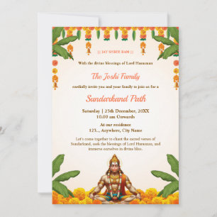 Traditional Sundarkand Path Invitation Card