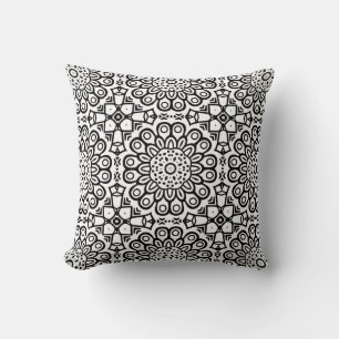 Traditional sunflower batik pattern ornamentscroll cushion