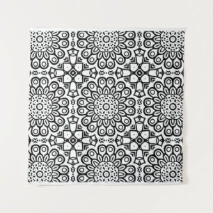 Traditional sunflower batik pattern ornamentscroll tapestry
