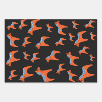 Traditional Swedish Dala Horse Wrapping Paper Sheet