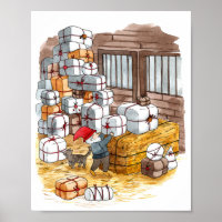 Traditional Swedish Tomten Christmas Watercolor 