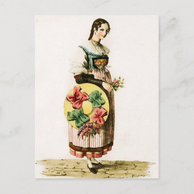 Traditional Swiss costume of the Canton of Lucerne Postcard (Front)