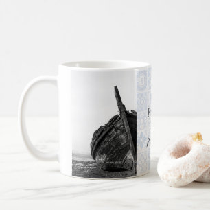 Traditional Tagus River sailboat burnt and wrecked Coffee Mug