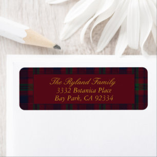Traditional Tartan Christmas Red Classic Address