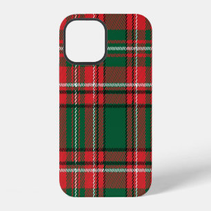 Traditional tartan: red-green plaid pattern. iPhone 12 case