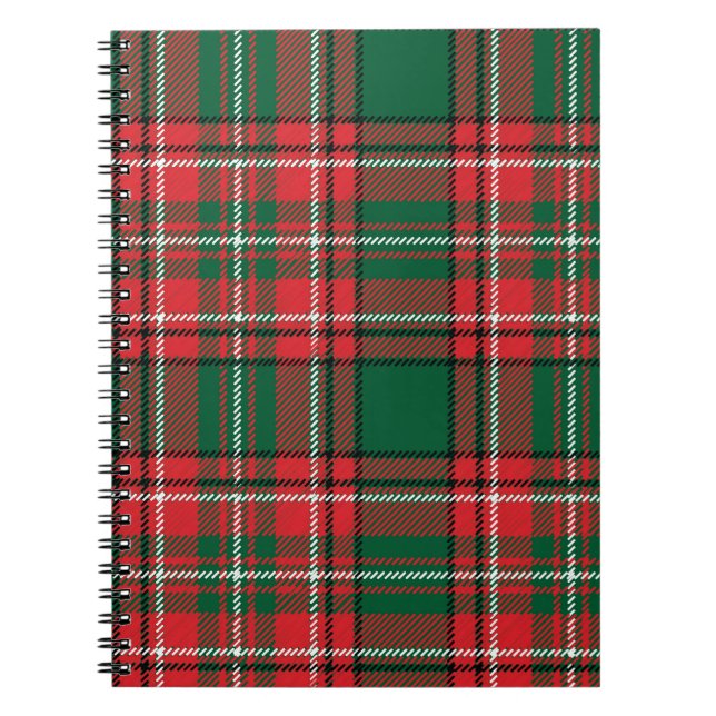 Traditional tartan: red-green plaid pattern. notebook (Front)