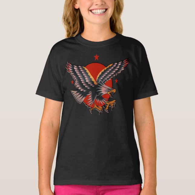 traditional tattoo american eagle, bald eagle T-Shirt (Front)