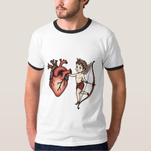 Traditional Tattoo Heart & Cupid T-Shirt