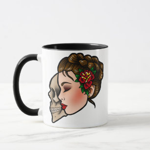 Traditional Tattoo Lady HeadCoffee Mug
