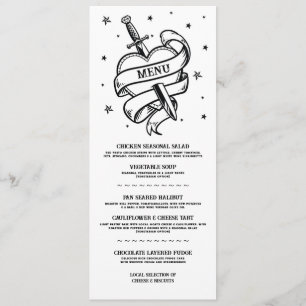 Traditional Tattoo Menu Wedding Rock Heart Food