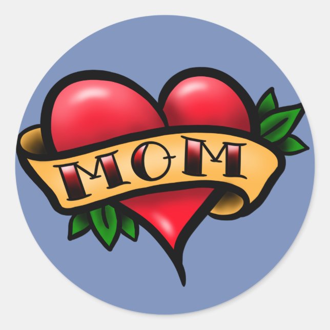 Traditional Tattoo Mum Sticker (Front)