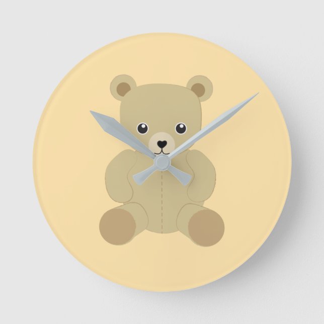 Traditional Teddy Bear Round Clock (Front)