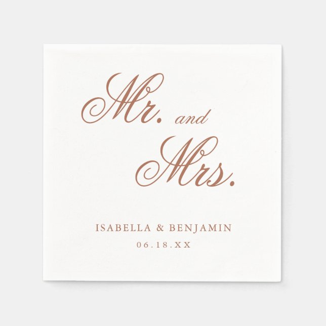 Traditional Terracotta Formal Elegant Wedding Napkin (Front)