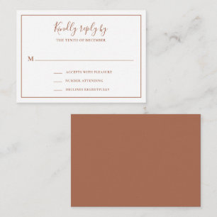 Traditional Terracotta Mini Wedding RSVP Card