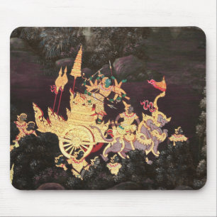 Traditional Thai Art Royal Chariot Painting Mouse Mat
