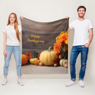Traditional Thanksgiving Fleece Blanket