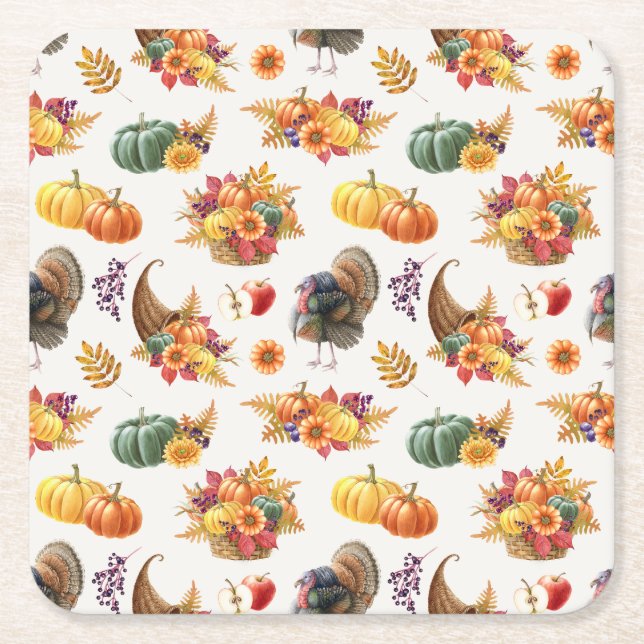 Traditional Thanksgiving Paper Coaster (Front)