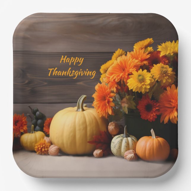 Traditional Thanksgiving Paper Plate (Front)