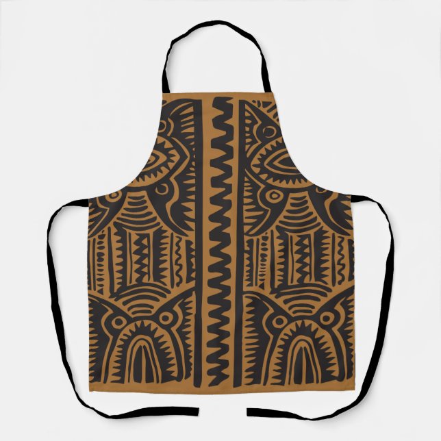 Traditional Tiki Pattern with brown Apron (Front)
