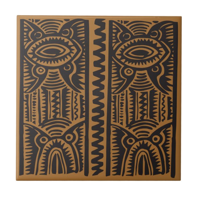 Traditional Tiki Pattern with brown Tile (Front)