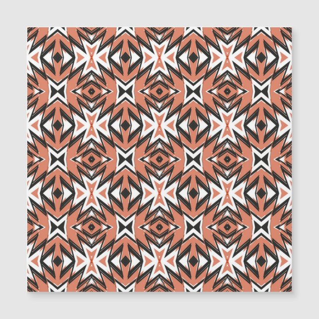 Traditional tile, ethnic coral geometric. (Front)