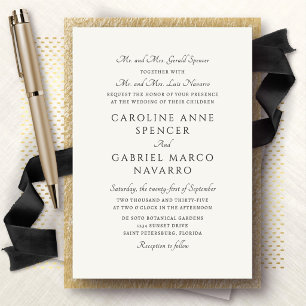 Traditional Timeless Sophisticated Wedding Invitation