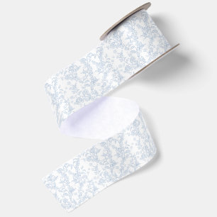Traditional Toile-De-Jouy Chinoiserie Pattern Satin Ribbon