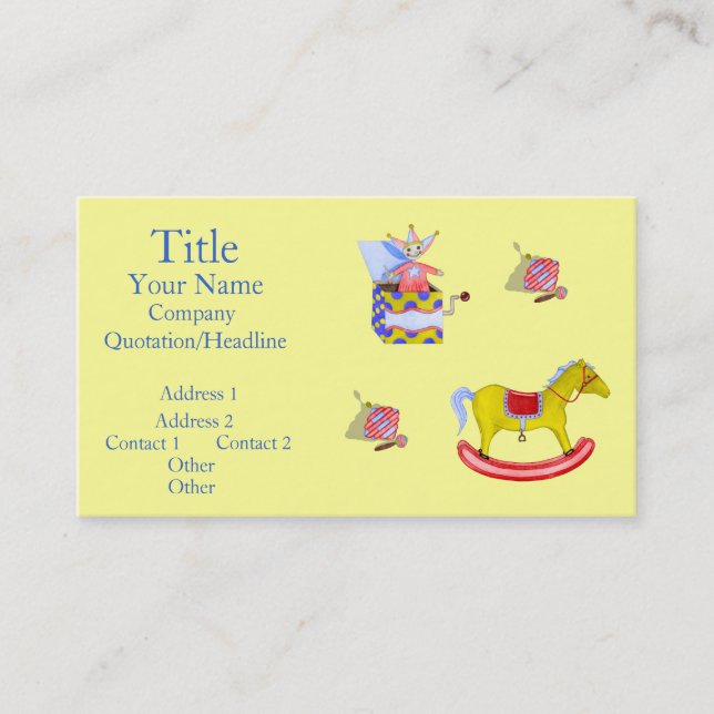 Traditional Toys/Primary Colours Business Card (Front)