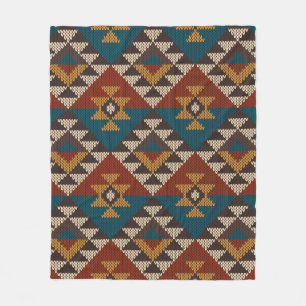 Traditional Tribal Aztec seamless pattern on the w Fleece Blanket