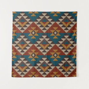 Traditional Tribal Aztec seamless pattern on the w Tapestry