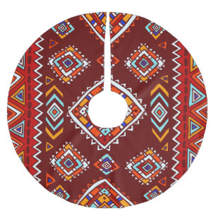 Traditional tribal, ethnic seamless texture. brushed polyester tree skirt