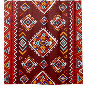 Traditional tribal pattern in ethnic style shower curtain