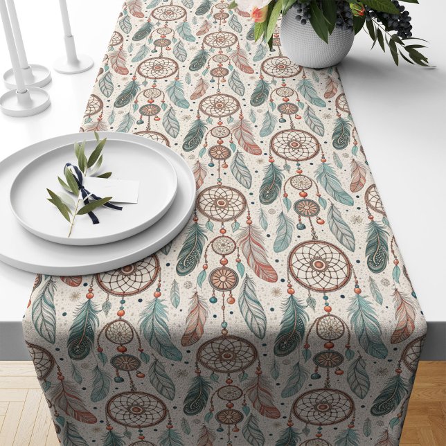 Traditional Tribal Textile Dreamcatcher Designs Long Table Runner (Traditional Tribal Textile Dreamcatcher Designs Long Table Runner)