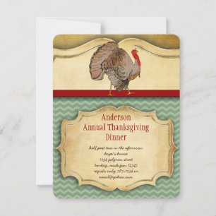 Traditional Turkey Thanksgiving Dinner Invitation
