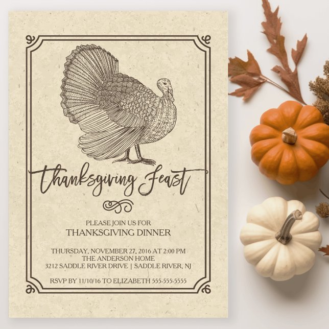 Traditional Turkey Thanksgiving Feast Invitation (Creator Uploaded)