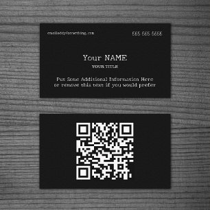 Traditional Type Black QR Code Business Card