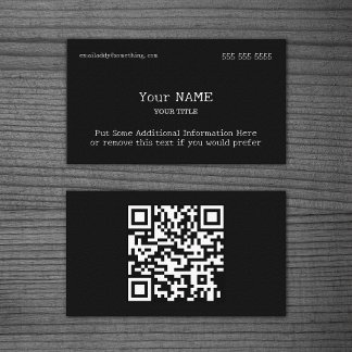 Traditional Type Black QR Code Business Card
