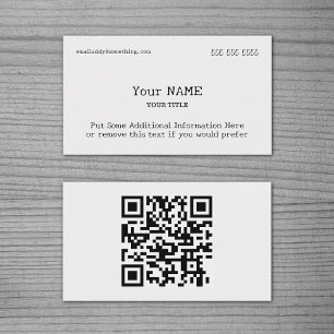 Traditional Type White QR Code Business Card