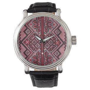 Traditional Ukrainian Embroidered Design Watch
