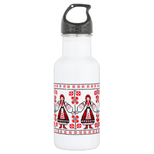Traditional Ukrainian embroidery ukraine girls 532 Ml Water Bottle
