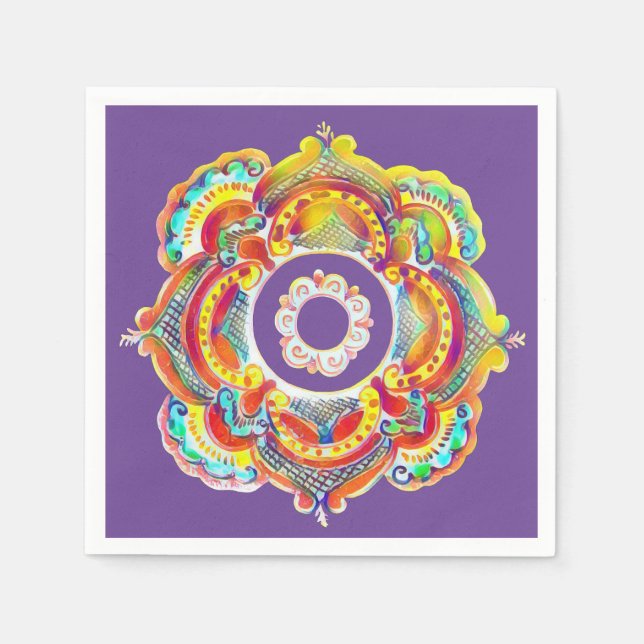 Traditional ukrainian folk decor pocket napkins (Front)