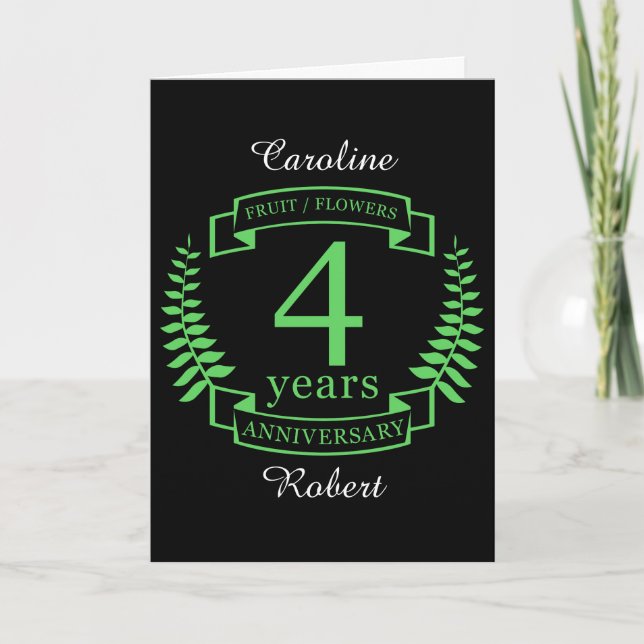 Traditional US wedding anniversary 4 years Card (Front)
