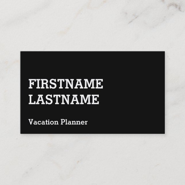 Traditional Vacation Planner Business Card (Front)
