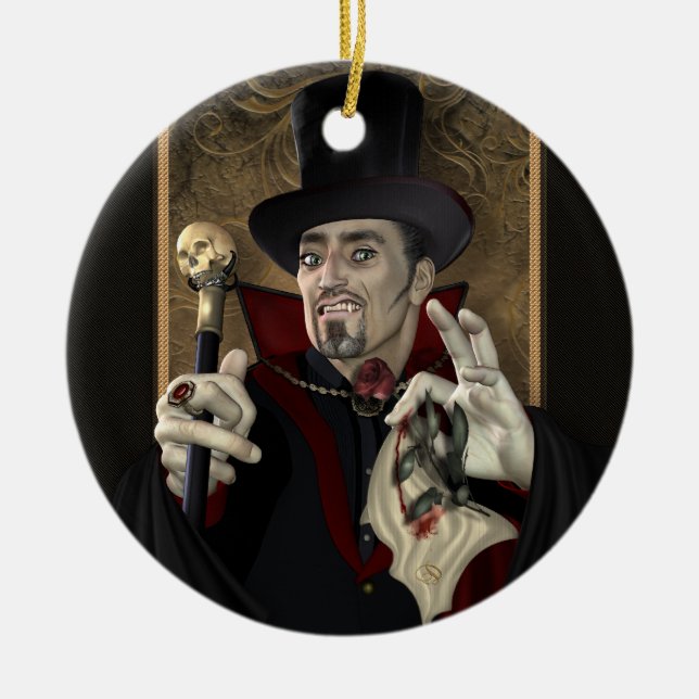 Traditional Vampire Personalised Round Ornament (Front)